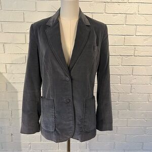 Vintage 80s Peddlers Gray 100% Cotton Velveteen Blazer